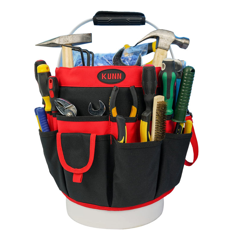 KUNN Bucket Tool Organizer - 35 Pockets Fits 5 Gallon Buckets for Garden,Carpenter