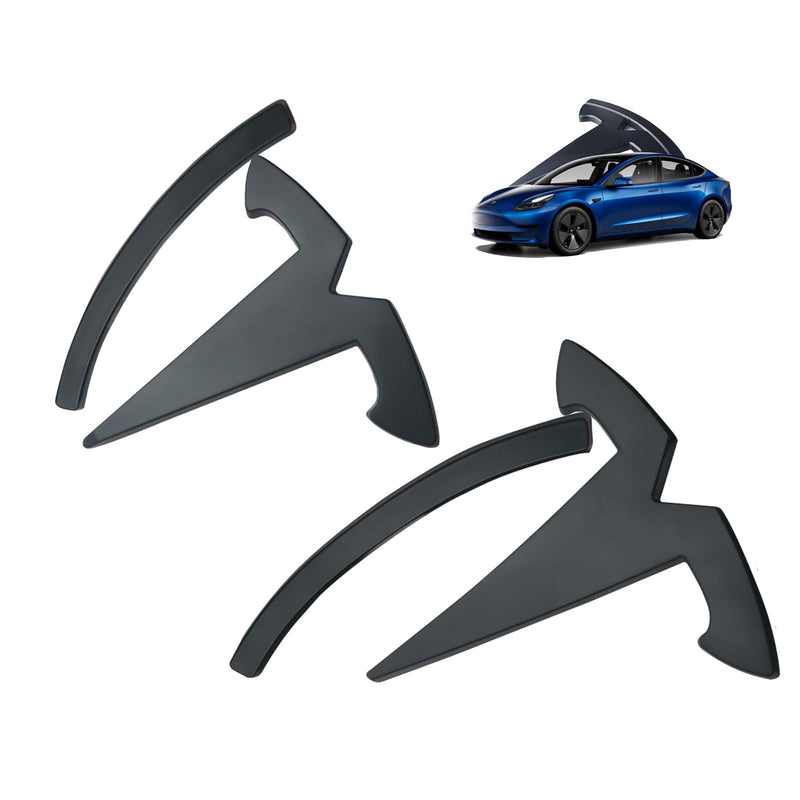 YHCDSEA for Model 3 Emblem Badge Sticker Cover, fit for Model 3 Logo Decals Accessories (Matt Black) M3-Matt Black
