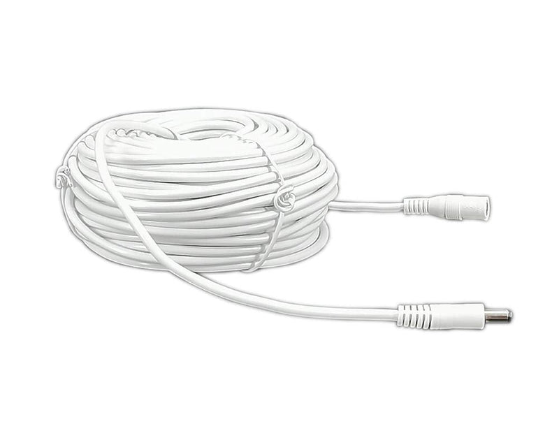 DC Power Adapter Extension Cable 100 feet 12V Power Adapter Extension Cable 2.1mm x 5.5mm Compatible with DC Adapter Cord Fit for CCTV Security Camera Wireless IP Camera Standalone DVR White