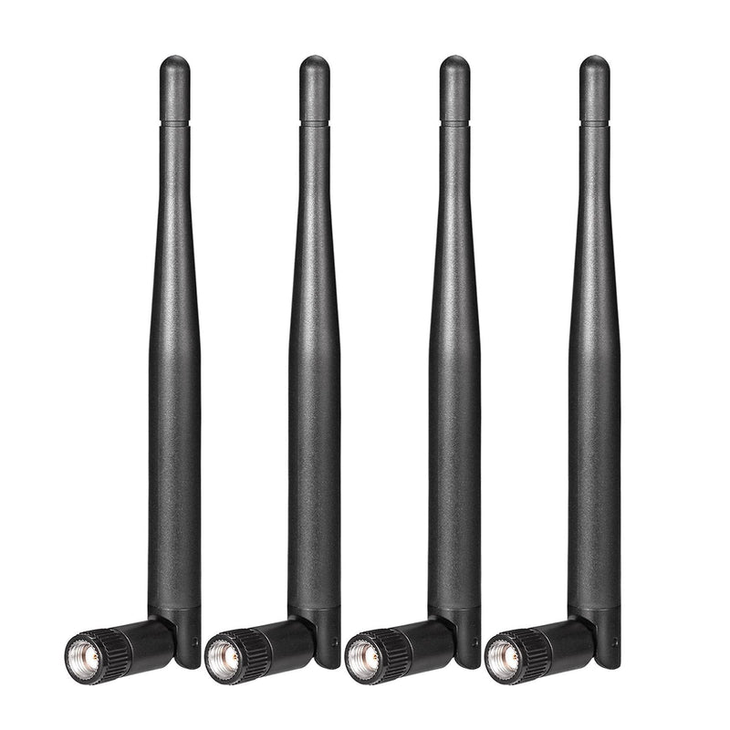 Bingfu Dual Band WiFi Antenna 2.4GHz 5GHz 5.8GHz 3dBi RP-SMA Male Antenna Replacement (4-Pack) for WiFi Router Wireless Network Card USB Adapter Security IP Camera Video Surveillance Monitor 4-Pack [RP-SMA] Male Antenna
