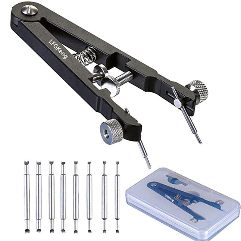 Watch Spring Bar Plier Tool, Spring Bar Tweezer, Watch Band pliers with Robust 8 Alloy Steel Pins, Watch Band Pins Replacement Tool Black