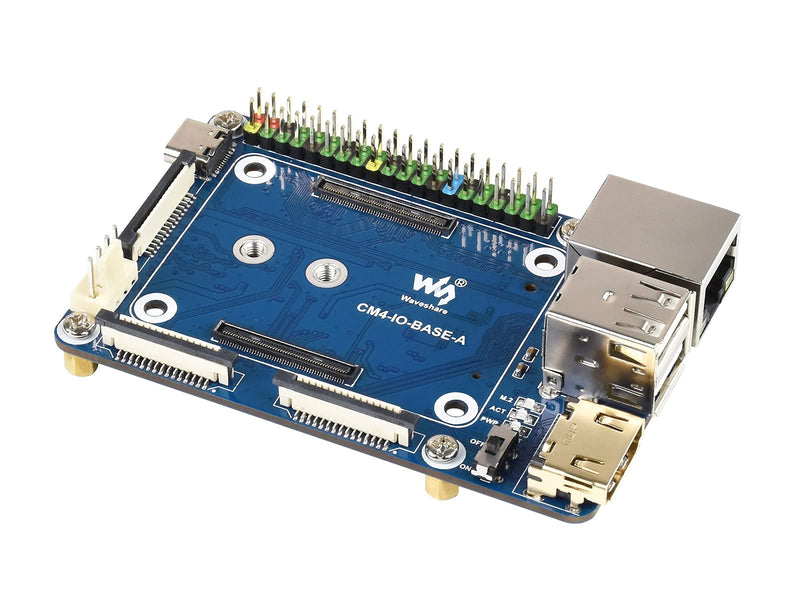 for Raspberry Pi Compute Module 4 IO Board,Mini Base Board (A) Lite Version with Standard CM4 Socket and Color-Coded Raspberry Pi 40PIN GPIO Header Onboard CSI/DSI/FAN/HDMI/USB/RJ45 Connectors CM4 IO BASE A