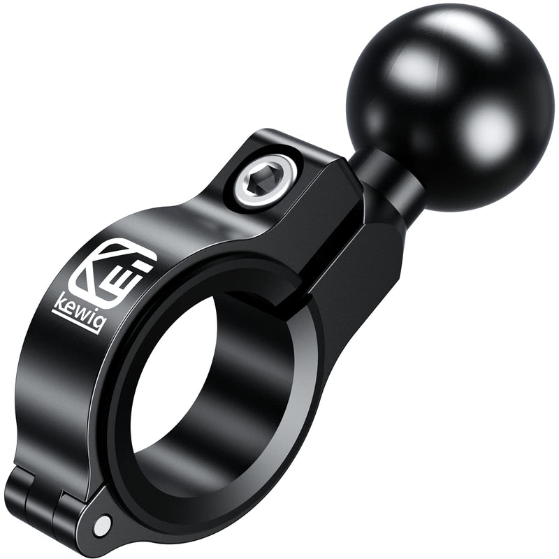 BRCOVAN Aluminum Alloy Handlebar Mount Base with 1'' TPU Ball for Round Rail Diameter 0.5'' 0.87'' 1'' 1.125'' 1.26'', Compatible with RAM Mounts B Size 1 Inch Ball Double Socket Arm R3-Set of 1