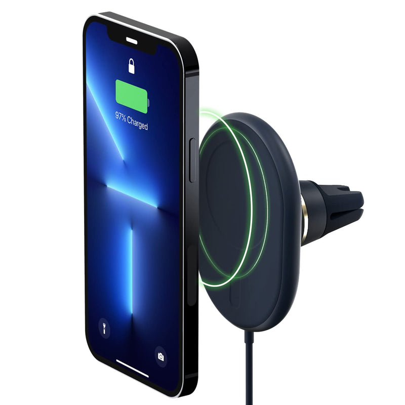 iOttie Velox Magnetic Wireless Charging Air Vent Car Phone Mount. Compatible with MagSafe iPhones including iPhone 12/13/14/15/16/17 Series (Car Charger Included) Qi Wireless Charging