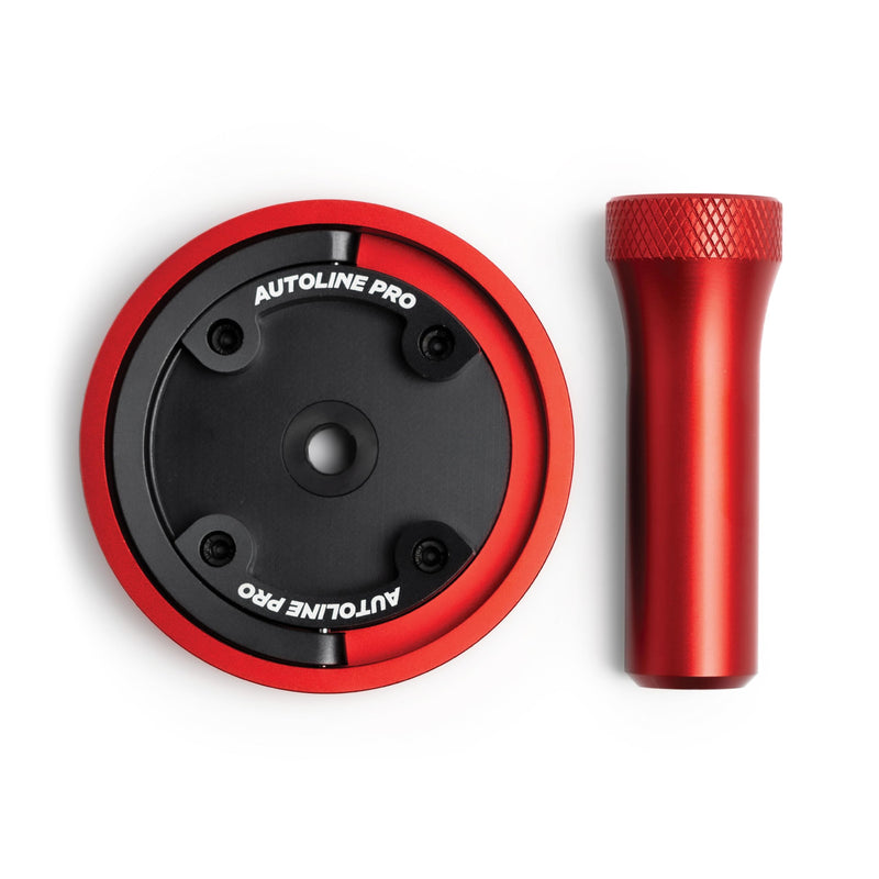 AutoLine Pro Universal Gas Cap Adapter For Easy EVAP Leak Testing - Includes Fuel Flap Bypass Opener Cylinder - For Automotive Smoke Machine Leak Detector Red/Black