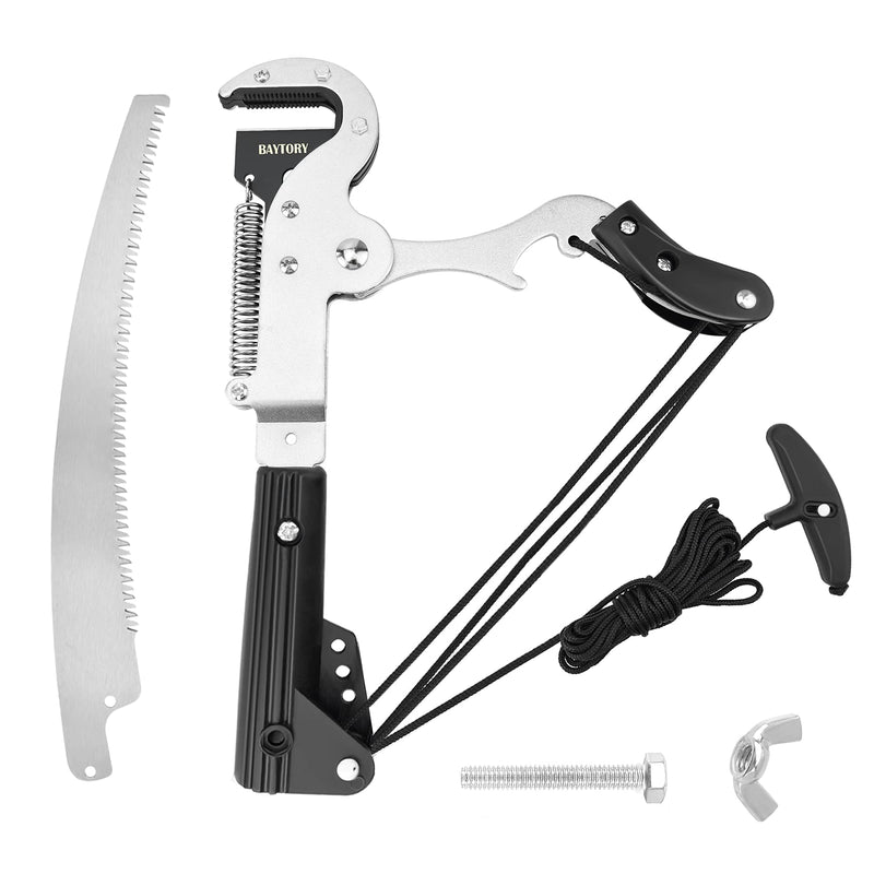 BAYTORY Extendable Tree Pruner Shears Head and Saw without Pole | High-Altitude 4 Pulleys Save Half of Your Effort, Pruning Trimmer Clipper for Plant Gardening Trimming Tool