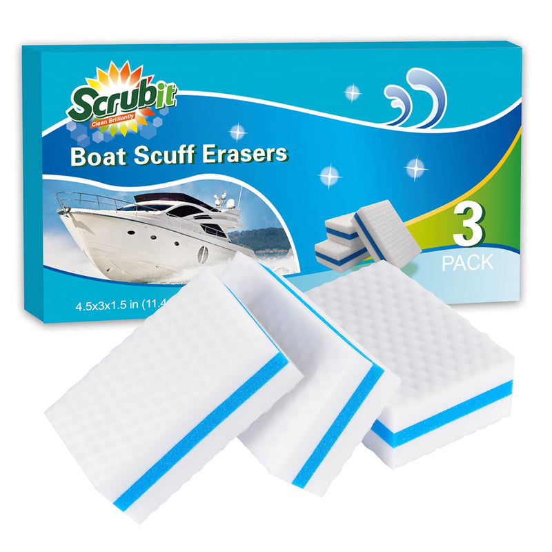 Boat Scuff Erasers - Magic Boating Accessories for Cleaning Black Streak Deck Marks and Marine Dirt – 3 Pack Boat Sponges - Boat Cleaning Supply Gifts