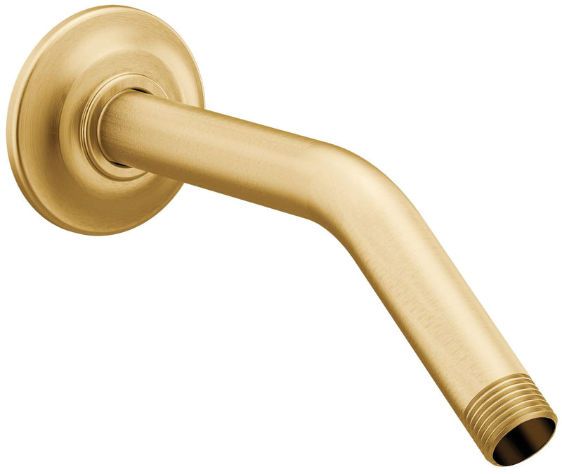 Moen Brushed Gold Standard Shower Arm with Matching Flange Included, 8-Inch, S122BG