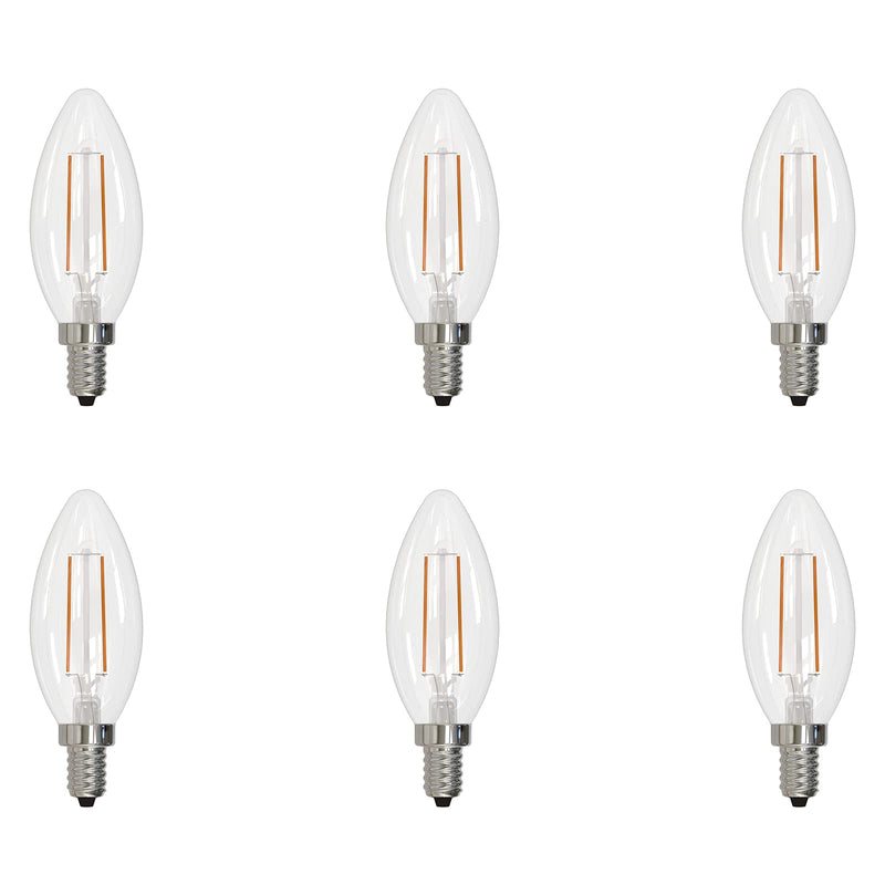 Laborate LED Filament B11 Dimmable Light Bulbs, 4W=40W, Vintage E12 Candle Bulbs, 2700k, 350 Lumen, 120V Damp, Clear Finish,LED Filament Bulb for Home, Bathroom, Hallway, Indoor&Outdoor, 6 Pack B11 CLEAR 2700k - Warm White