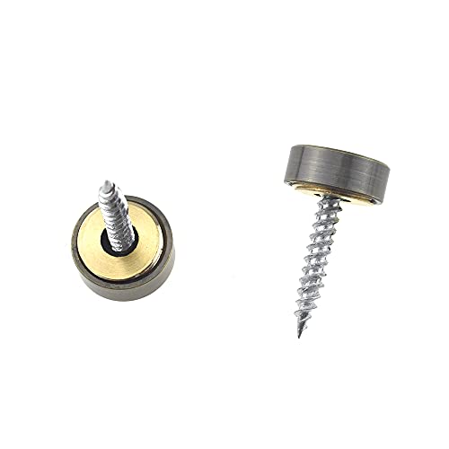 Hahiyo 14mm Diameter Mirror Screws Brushed Copper Material Solid Easy Install Brass Washer Decorative Caps Fasteners Nails Bronze 10 Pairs for Bathroom Mirrors Panels Kitchen Ceiling Arts Crafts 14mm-10sets-Bronze
