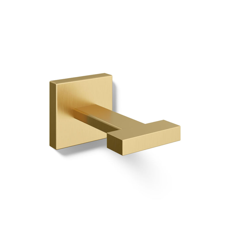 Kohler 23290-2MB Square Robe Hook, Vibrant Brushed Moderne Brass