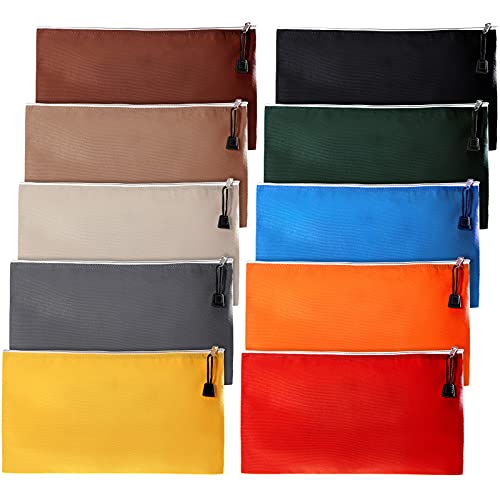 Frienda 10 Pieces 10 Pack Canvas Tool Pouch, Canvas Tool Bag with Zipper