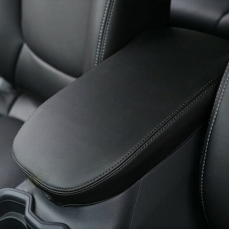 INTGET Center Console Armrest Cover for 2025 Toyota RAV4 Accessories 2024 2023 2022 2021 2020 2019 Leather Middle Console Lid Cover Pad Protector Elbow Arm Rest Covering Car(Black) black