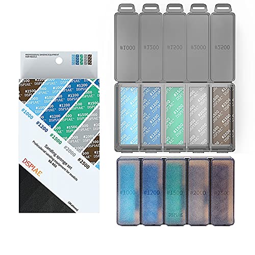 Model Sanding Sponge Combo #1000-#2500 Polishing Model Making Tool #1000-#2500 (#1000, #1200, #1500, #2000, #2500)