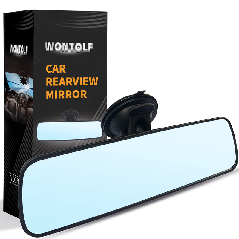Universal Rear View Mirror with Suction Cup - Anti-Glare Interior Mirror for Car, Truck, SUV & Boats - 9.76" (248mm) 12IN Blue