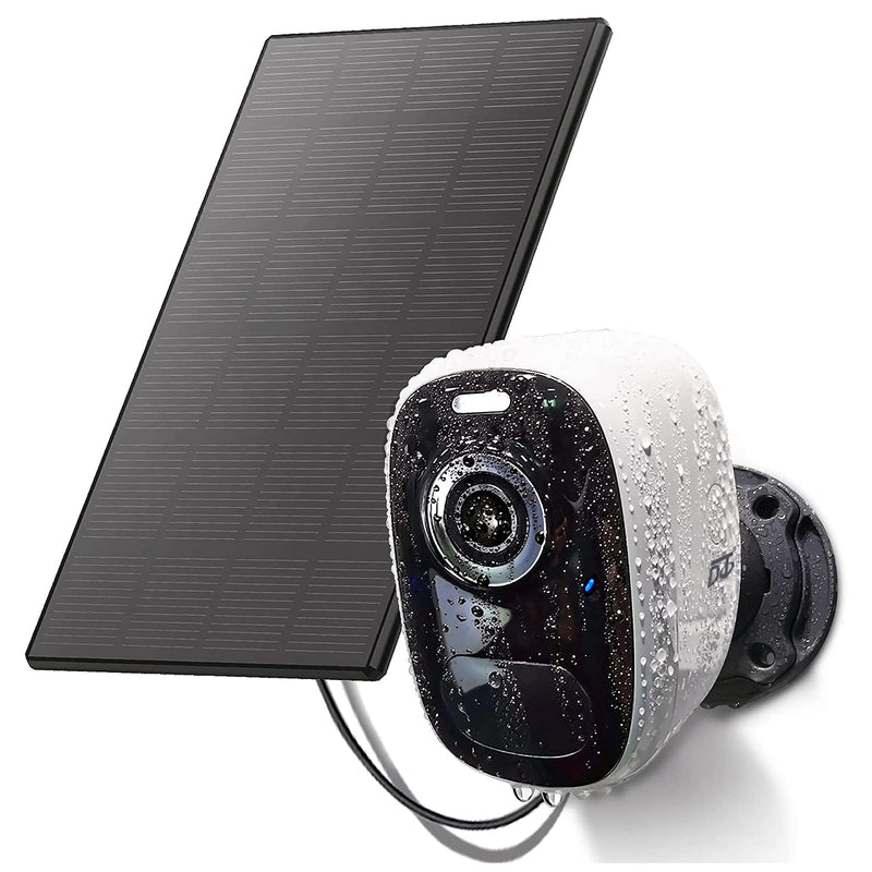DCT Solar Camera Outdoor Magnetic: Wireless WiFi 4MP Security Camera Battery Powered PIR/AI Motion Detection Two-Way Talk Spotlight Siren Alarm IP66 Waterproof Cloud/SD Storage White-solar panel