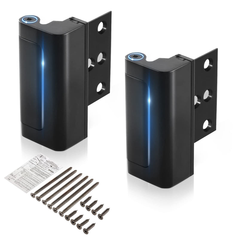 2 Pack Door Reinforcement Lock for Home Security Door Lock Child Night Lock Black Door Locks Proof Tamper Resistant Easy to Install Door Latch Device Aluminum Construction Withstand 800 lbs | Childproof Door Lock; Prevent Kick In Entry; Block Outside O...