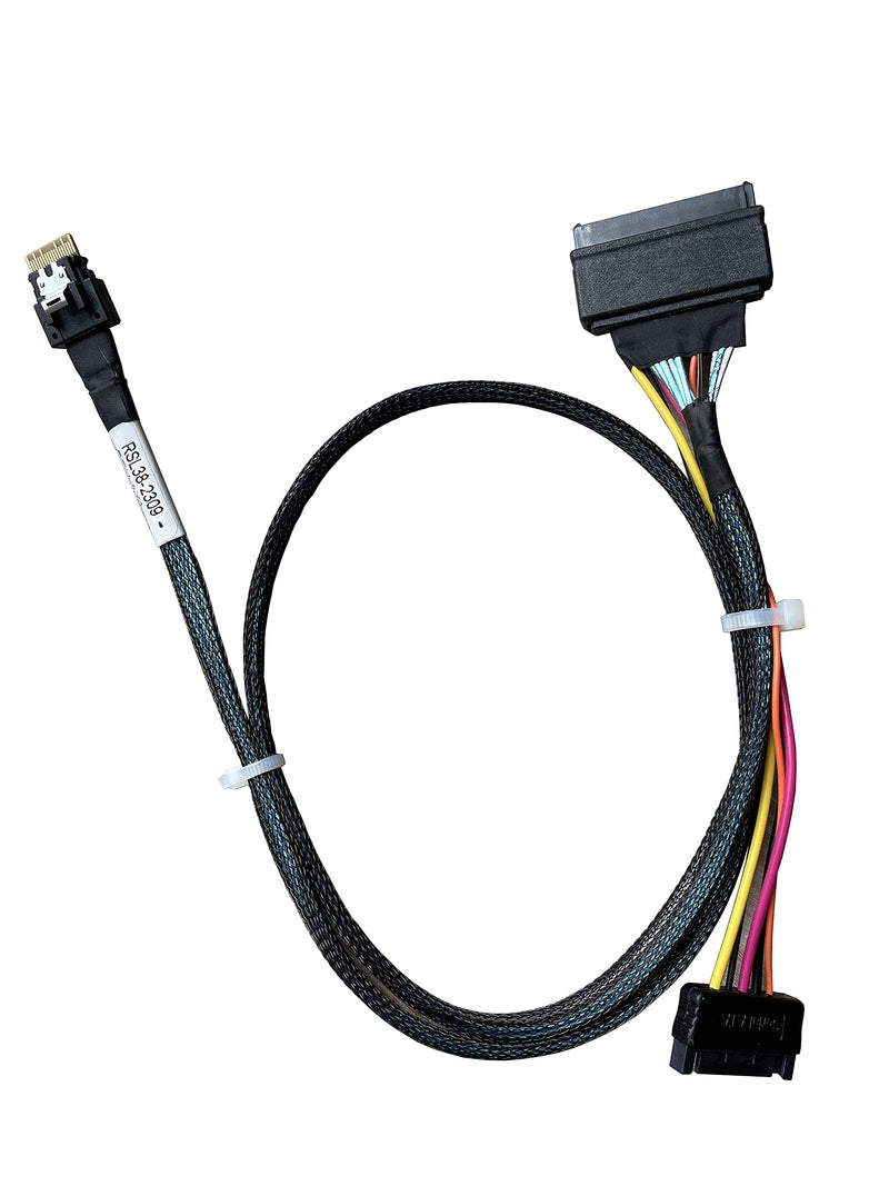 𝐃𝐢𝐋𝐢𝐧𝐤𝐞𝐫 PCIe Gen4 𝐒𝐥𝐢𝐦𝐒𝐀𝐒 4X to 𝐔.𝟐 𝐍𝐕𝐌𝐞 Adapter,𝐒𝐅𝐅-𝟖𝟔𝟓𝟒 38P to 𝐒𝐅𝐅-𝟖𝟔𝟑𝟗 68P Cable with Power, 75CM