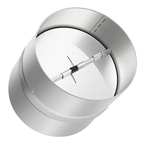 4 Inch Draft Blocker Backdraft Damper Duct Draft Stopper One-Way Airflow Ducting Insert Backflow Preventer Inline Fan Vent Deflector 4 Inch Silver