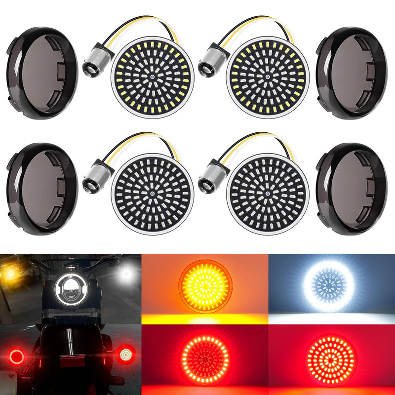Benlari 1157 LED Turn Signals Front Rear 81 LED Lights Super Bright 1156 Bulbs Lens Kit 1986-2024 Compatible for Harley Davidson Touring Dyna Softail Sportster Street Glide Road Glide Iron 883 1200