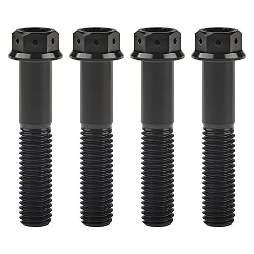 Titanium Flange Hex Head Bolt M8 (M8x50mm, Black) M8x50mm