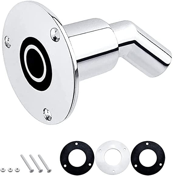 Stainless Steel 316 Thru Hull Exhaust Skin Fitting Tube Pipe Socket Hardware Parts of Air Diesel Heater for Boat Marine Car Truck 22mm-curved