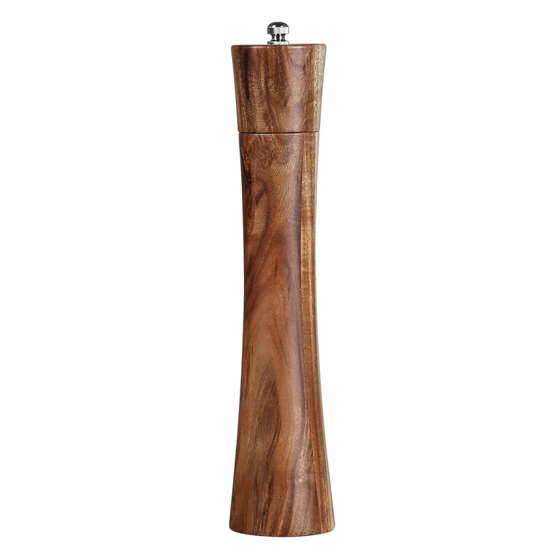 KKC HOME ACCENTS Wooden Pepper Grinder Mill, Refillable, Acacia Wood,10 Inch 10 in (Acacia 1)
