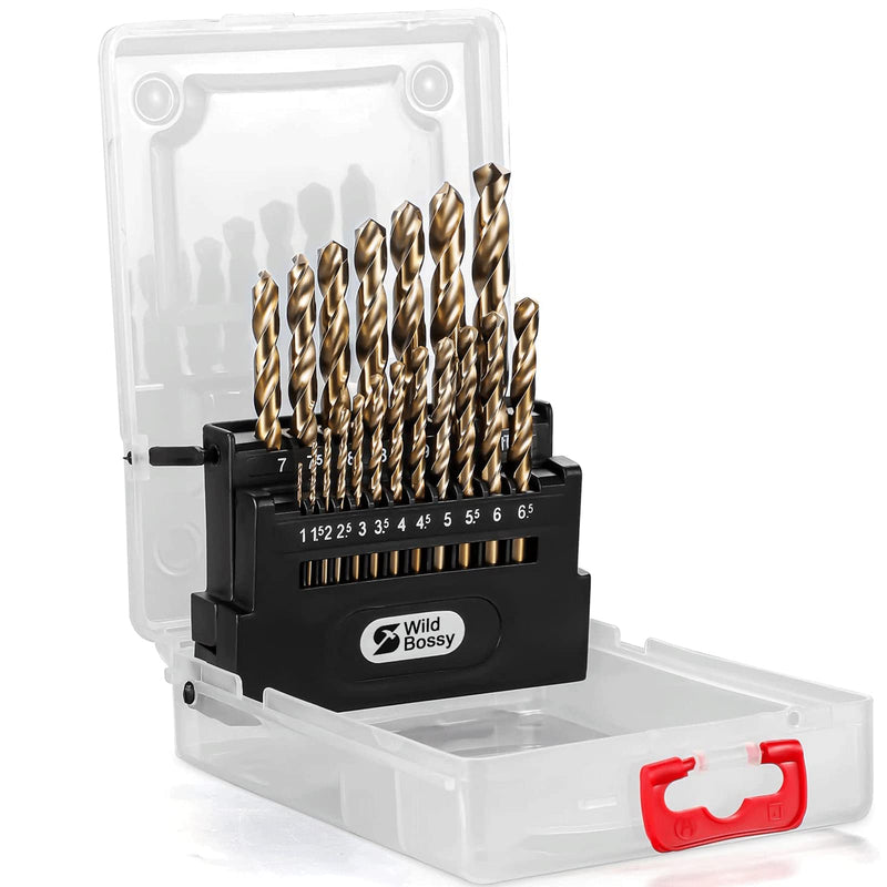 M35 5% Cobalt Metric Drill Bits Set (1mm-10mm/19pcs), Straight Shank Jobber Drill Bits, Metal HSS Twist Drill Bits for Stainless Steel Hard Metal and Cast Iron 19PCS (1MM-10MM)