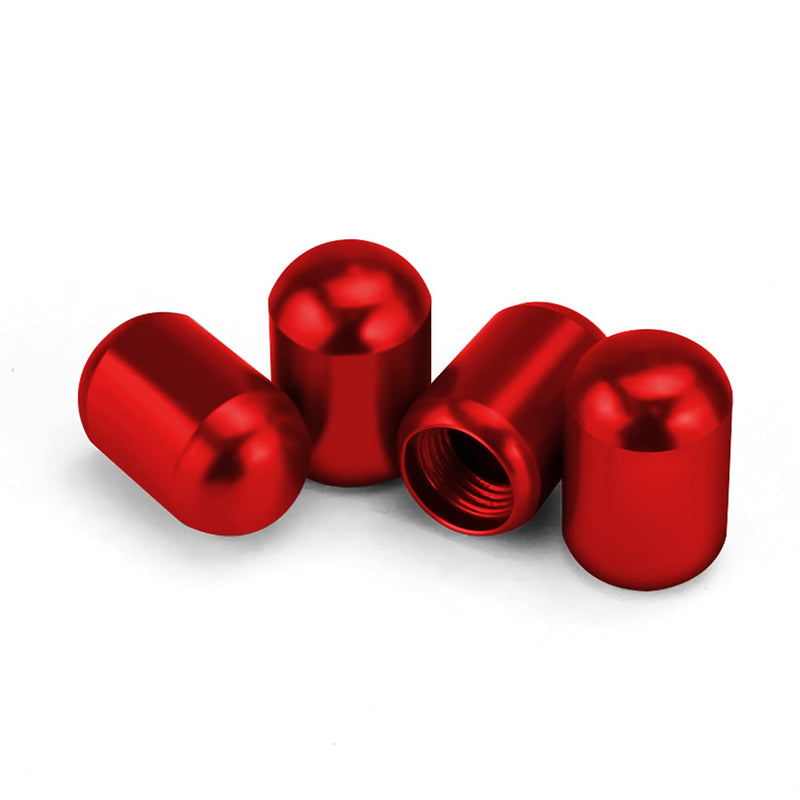 JUSTTOP 4PCS Car Tire Valve Stem Caps, Air Caps Cover, Universal for Cars, SUVs, Bike, Trucks and Motorcycles, Car Wheel & Tire Exterior Accessories-Red red