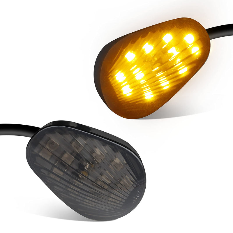 QUASCO Flush Mount Motorcycle Turn Signals Smoked Lens led Blinkers Compatible with Yamaha YZF R1 R3 R6 R6S FJ 09 FZ MT 07 09, Amber For Yamaha