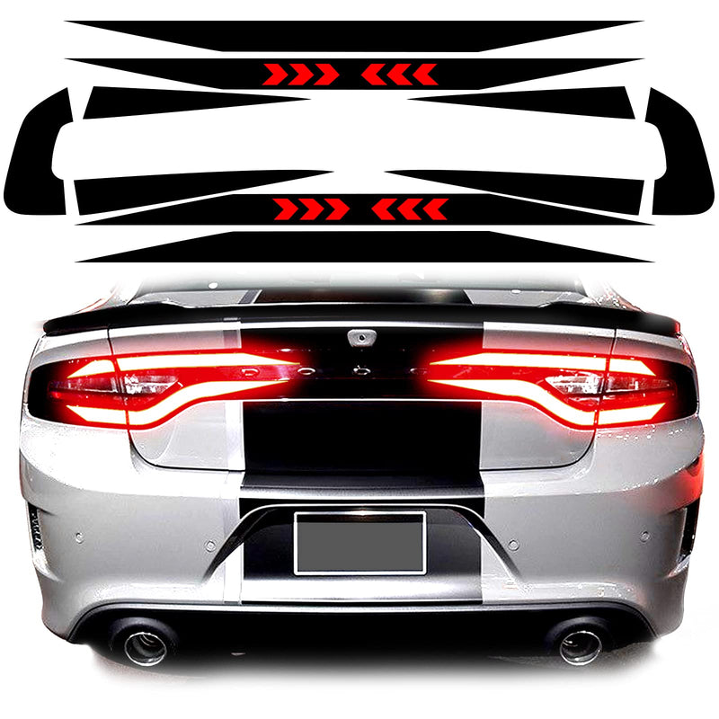 Gloss Black Tail Light Race Track Bat Vinyl Overlay Decal Cover Tint Kit Film Precut Compatible with Dodge Charger 2015-2021 Exterior Accessories Arrow