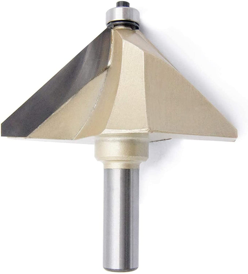 XMHF 1/2-inch Shank Chamfer Router Bits with 45 Degree 2-inch Cutting Length Tungsten Carbide Tipped 1/2 x 2