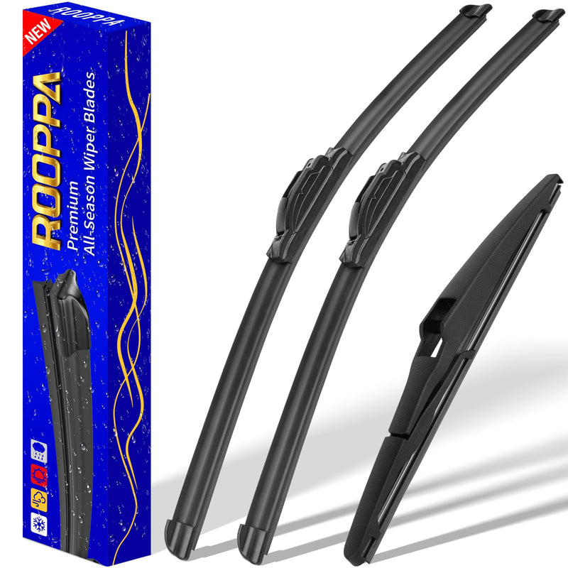 3 wipers Replacement for 2013-2018 Toyota RAV4, Windshield Wiper Blades Original Equipment Replacement - 26"/16"/10" (Set of 3) U/J HOOK 26"+16"+10"