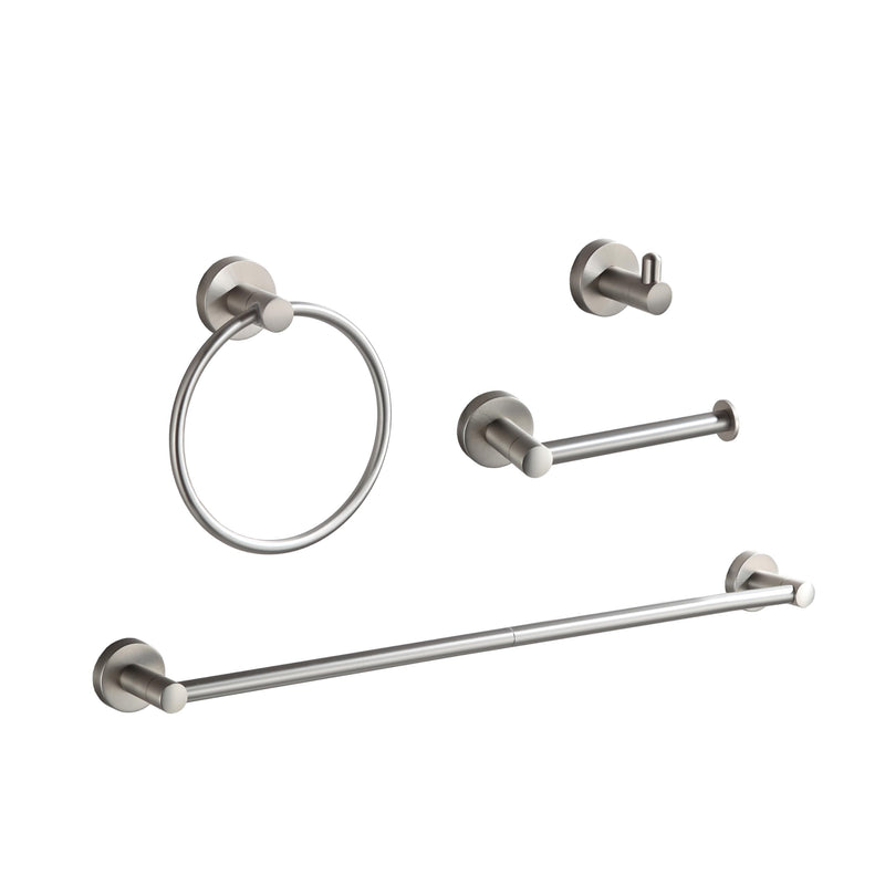 BGL Bathroom Accessory Set Brushed Nickel 4-Pieces Bathroom Towel Rack 24 Inches Adjustable Bathroom Hardware Set 4 PIECES