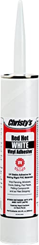 Christy's Red Hot Vinyl Adhesive, White, 10.3 oz Caulk Tube