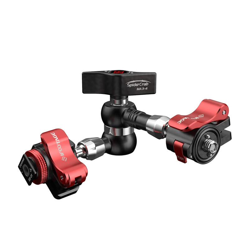 IFOOTAGE Magic Arm Clamp w/ 1/4" and 3/8" Thread and 7 Inches Adjustable Friction Power Articulating Magic Arm with 1/4" and 3/8" Thread Screw for DSLR Camera Rig/LCD Monitor/LED Lights (MA3-4) Set-MA3-4