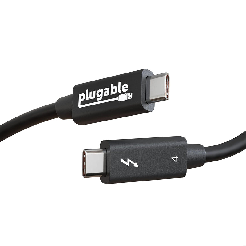 Plugable Thunderbolt 4 Cable [Thunderbolt Certified] 3.3ft USB4 Cable with 100W Charging, Single 8K or Dual 4K Displays, 40Gbps Data Transfer, Compatible with Thunderbolt, USB4, USB-C - Driverless ['1m (3.3ft)']