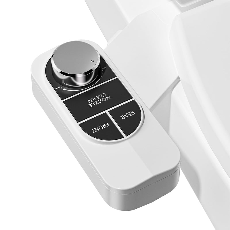 SAMODRA Non-Electric Bidet Attachment for Toilet – Self-Cleaning Dual Nozzle (Frontal & Rear Wash), Adjustable Water Pressure, Fits Most Toilets, Easy Installation (Classic Black/Silver) Classic Black/Silver