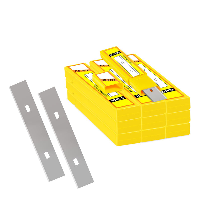 WRAPXPERT Scraper Blade 4 inch 100pcs Replacement Razor Blades for Cleaning Glass Wall Windows Stove