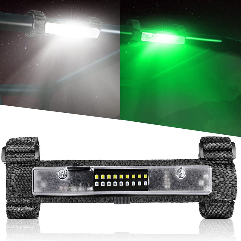UTV Interior Dome Light, Lumimotor Universal Roll Bar Mount LED Light for UTV ATV Polaris RZR Can-Am Ranger Pioneer Talon Yamaha Kawasaki Off Road - White/Green Green