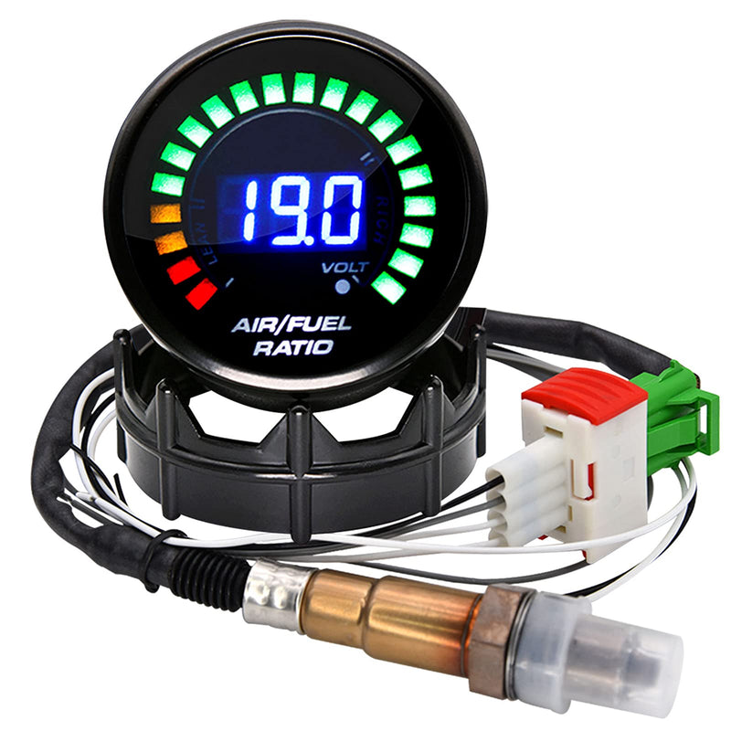 ARTILAURA 2-1/16" 52mm Air/Fuel Ratio Gauge LED Digital Display with Narrowband O2 Oxygen Sensor Car Gauge for 12V Car