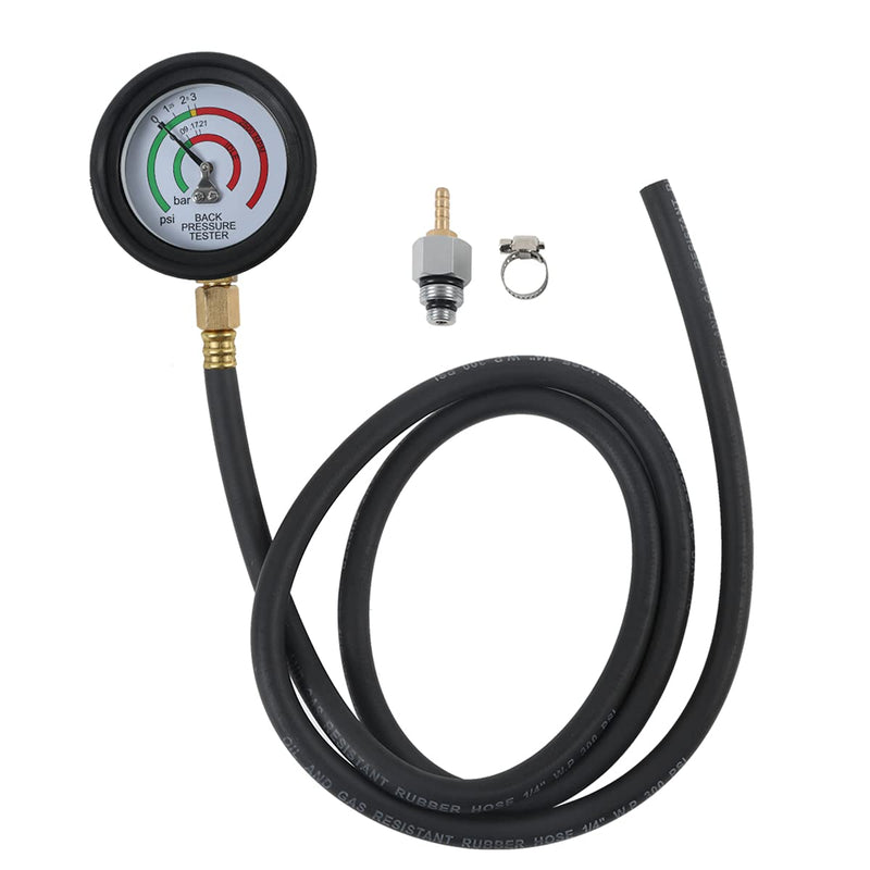 CMTOOL Exhaust Back Pressure Tester Kit with Carton Packaging, Professional Car Exhaust Back Pressure Gauge with 6-Foot Hose, with Adapter & Hose Clamp