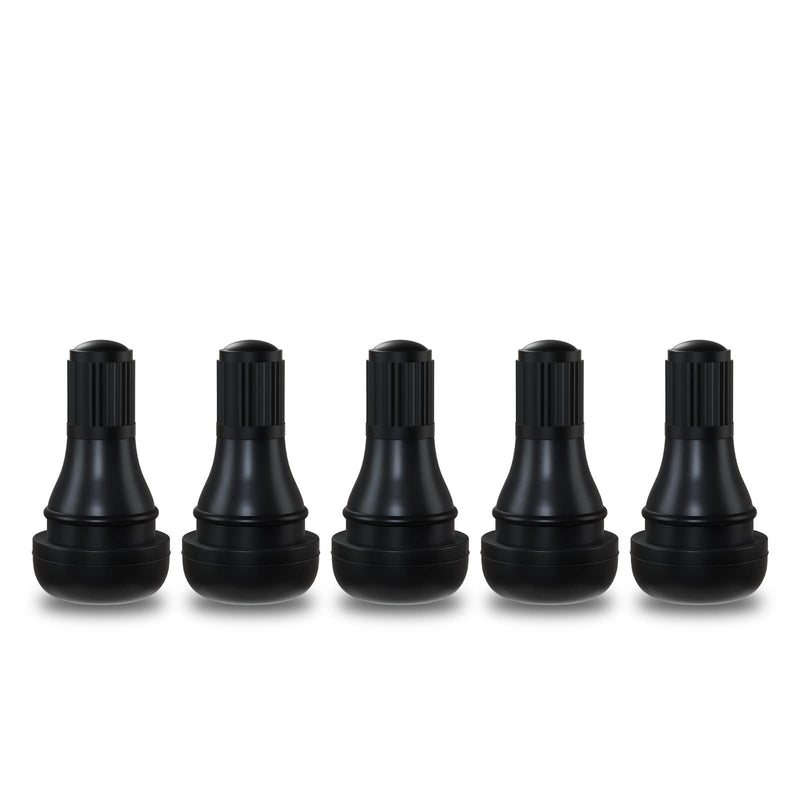 CKAuto TR412 Rubber Snap-in Short Black Tire Valve Stem for Tubeless 0.453 Inch 11.5mm Rim Holes on Standard Vehicle Tires (5pcs/Bag) 5