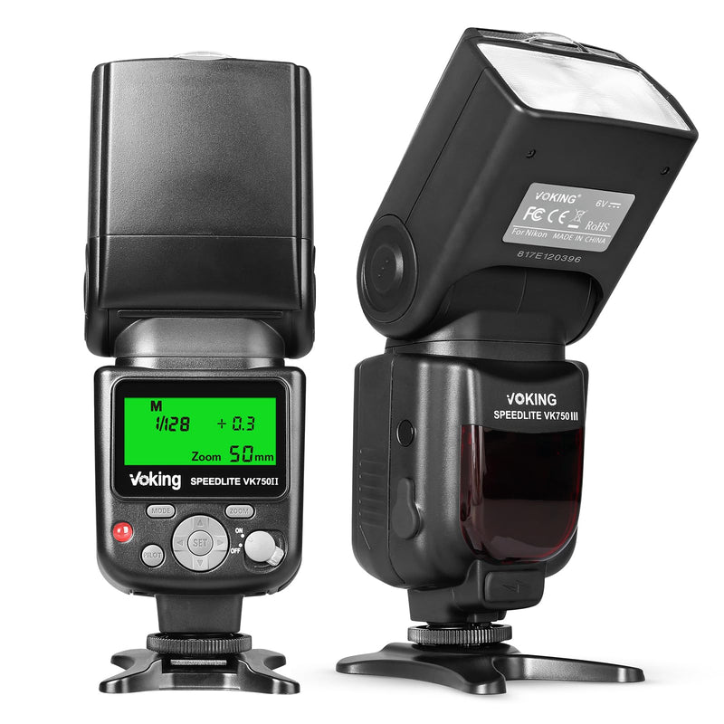 VK750II TTL Flash Speedlite with LCD Screen for Nikon F DSLR Camera | Work with D3500 D3400 D3300 D3200 D3100 D5600 D7100 D7200 D5300 D5500 D500 D850 D750 DSLR Cameras with Standard Hot Shoe