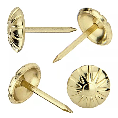 300pcs Upholstery Tacks, 7/16“ Furniture Tacks for Decorative Gold 300