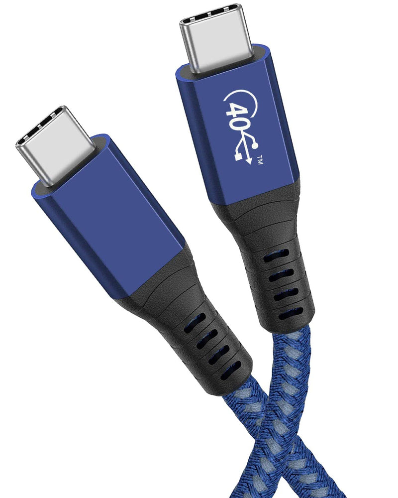 USB4 Cable 3.3ft Support 40Gbps Data Transfer Cable with 100W Charging and 4K Video for Apple MacBook Pro/Air,iMac 24”,Thunderbolt 4,Thunderbolt 3,Mac mini M1,Docking Station[USB-IF Certified],Blue Compatible with USB4 Blue