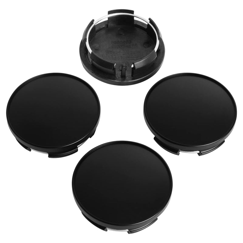 KitsPro 2.5Inch 63MM Wheel Center Caps for Dodge RAM 1500 Rim Hub Caps 6KF18TRMAA, Pack of 4 (Matte Black, Outer 63MM, Inner 56MM) Outer 63MM , Inner 56MM Matte Black