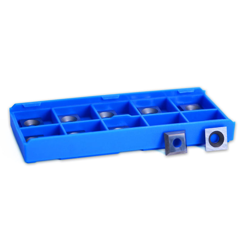 SpeTool 10pcs Square Carbide Inserts Replacement Cutter for Surfacing Router Bit (10mmx10mm, 2.2mm Thick), 30 Degree Cutting Angle