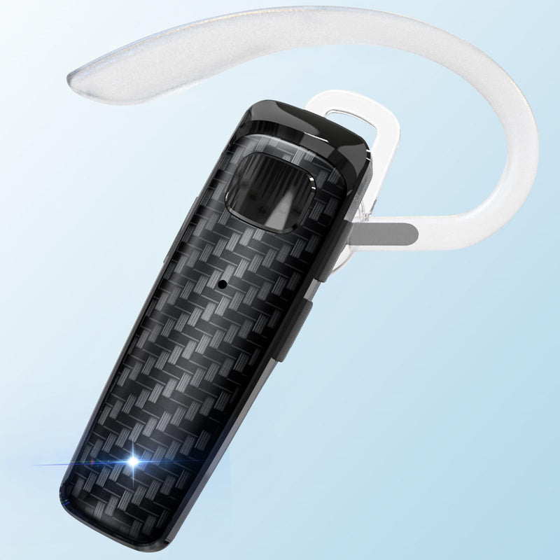 Bluetooth Headset, CVC8.0 Handsfree Bluetooth Earpiece, 16 Hrs Talk Time Noise Cancelling Single Ear Wireless Headset for Office Driving, Compatible with iPhone ＆ Android Samsung Cellphone Black