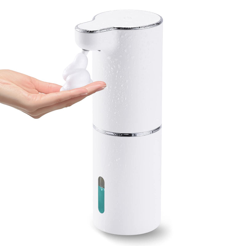 LAOPAO Soap Dispenser, Automatic Foaming Hand Soap Dispenser Touchless Rechargeable Bathroom Countertop Soap Pump for Kids Xmas Gift 300ml White